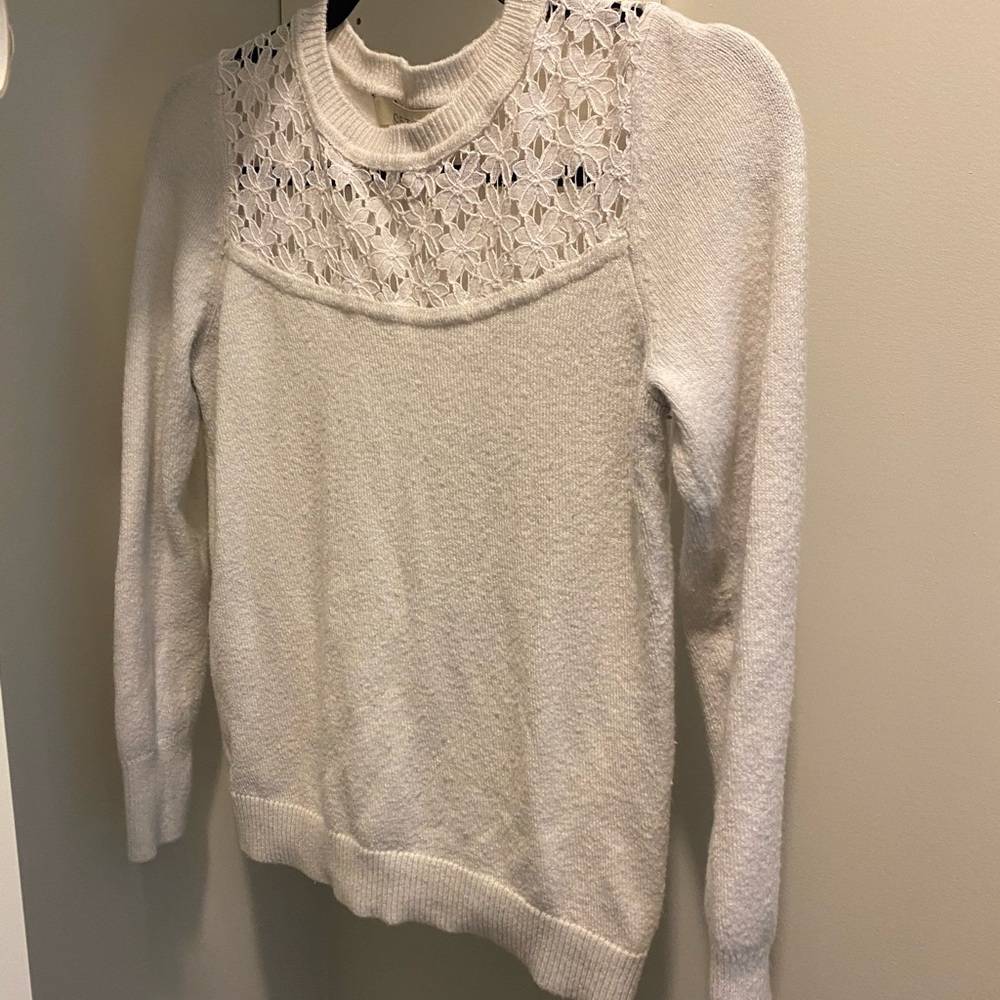 Sweater with lace detail